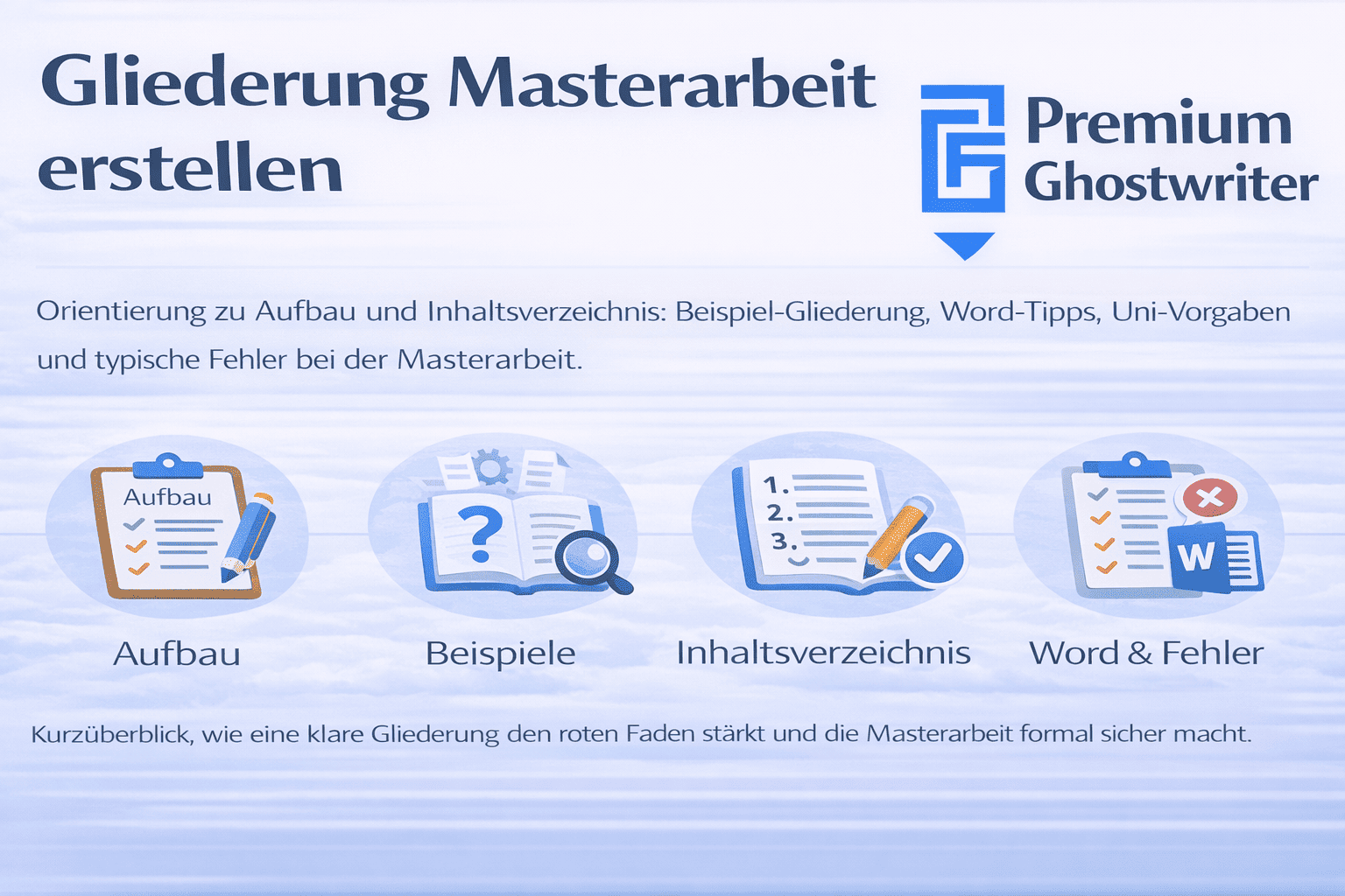 Gliederung Masterarbeit erstellen: Aufbau, Beispiele, Inhaltsverzeichnis, Word-Tipps, Uni-Vorgaben und typische Fehler im Überblick