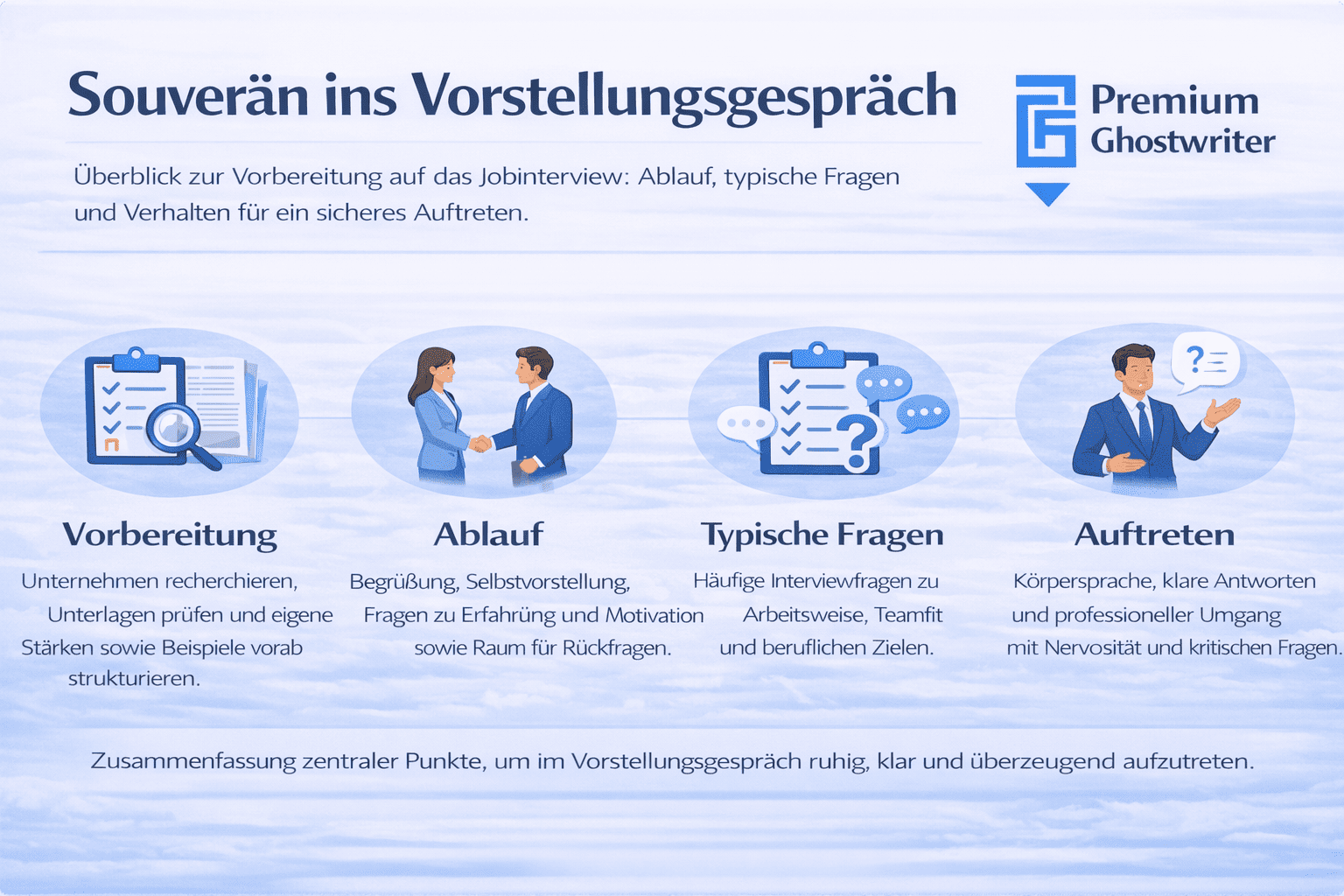 Souverän ins Vorstellungsgespräch: Tipps zur Vorbereitung, Checkliste und typische Fragen