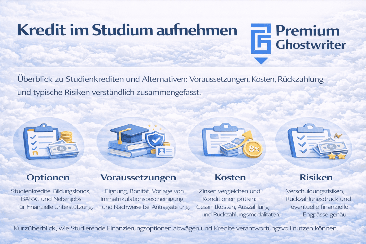 Kredit im Studium aufnehmen: Optionen, Voraussetzungen, Kosten und Risiken von Studienkredit, Banken und Alternativen im Überblick