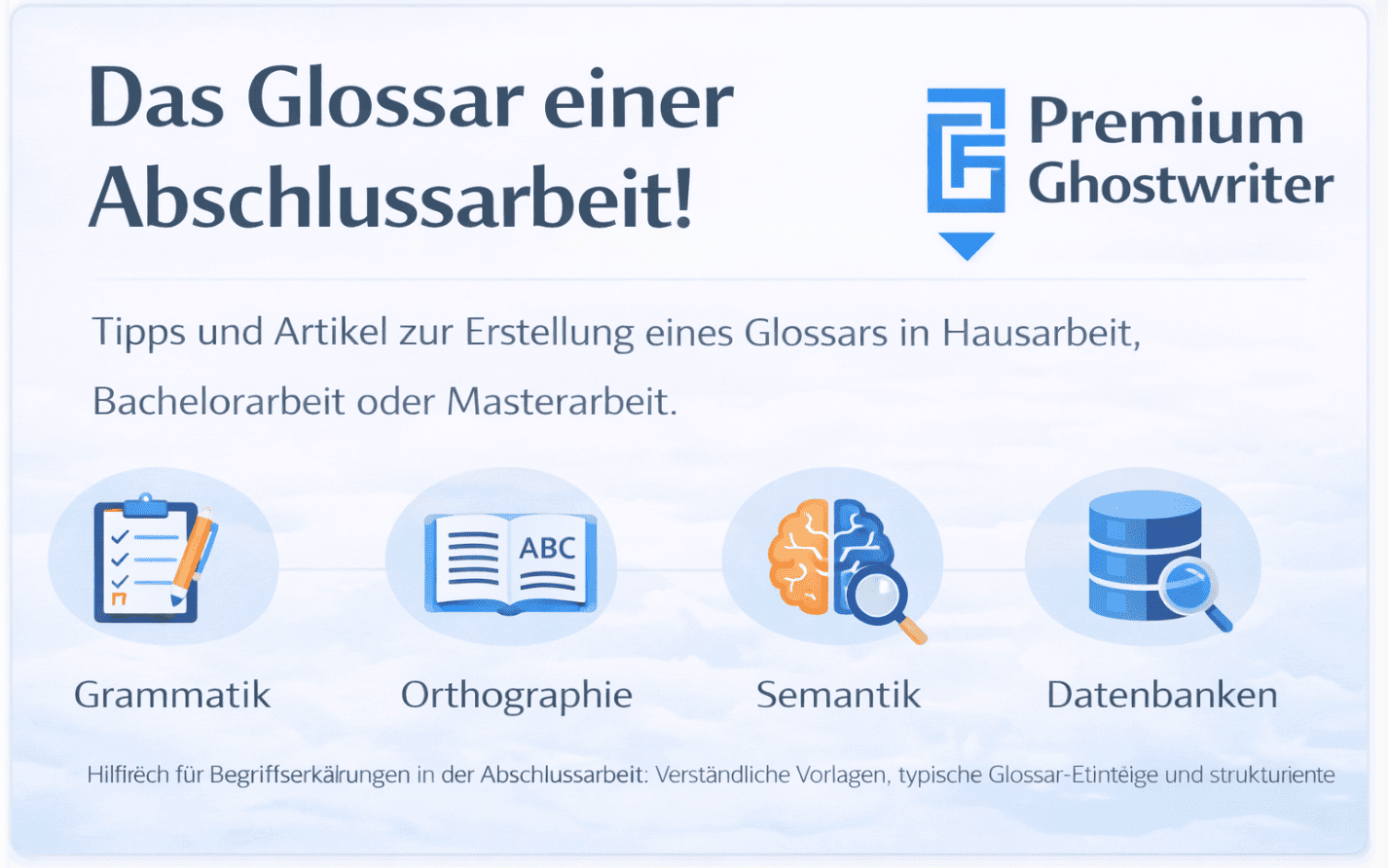 Das Glossar einer Abschlussarbeit – Übersicht zu Begriffserklärungen für Hausarbeit, Bachelorarbeit und Masterarbeit