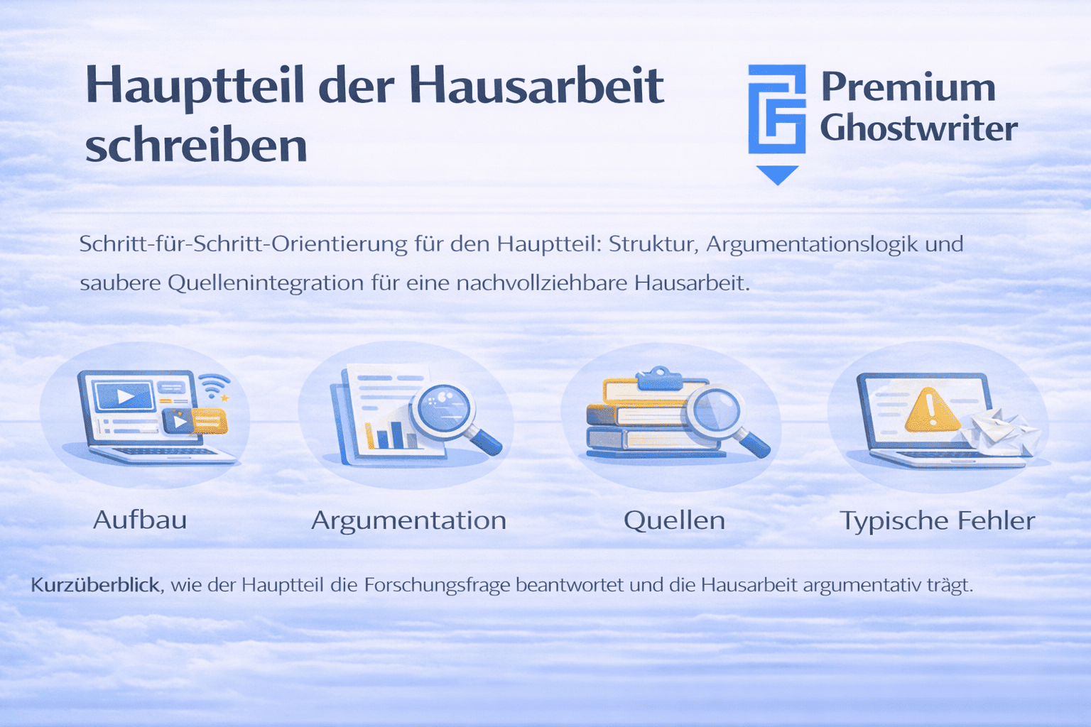 Hauptteil Hausarbeit schreiben: Aufbau, Argumentation, Quellenintegration und typische Fehler Schritt für Schritt erklärt
