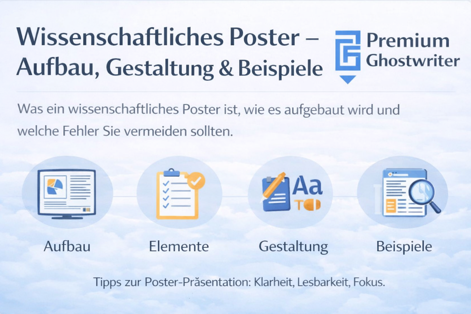 Wissenschaftliches Poster erstellen: Aufbau, Struktur, Design und Beispiele für Bachelor- und Masterarbeiten